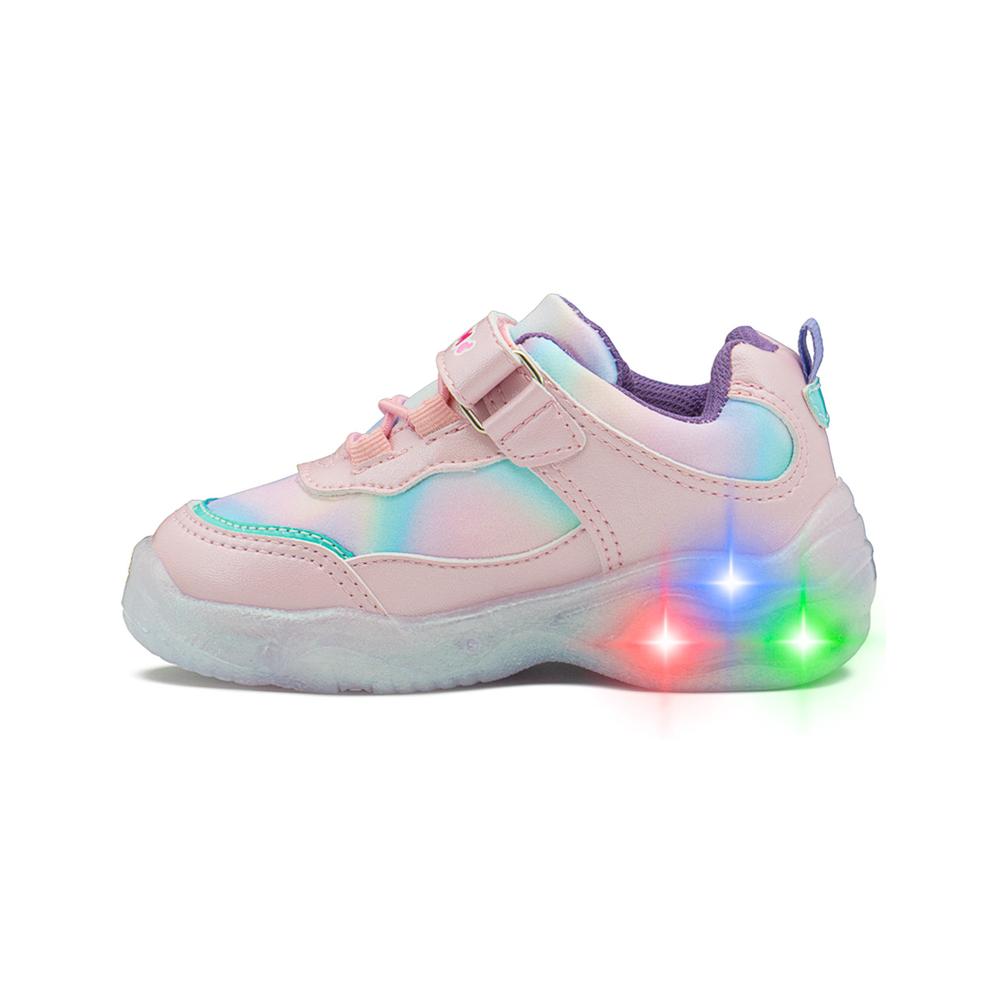 Foto 7 pulgar | Tenis Luces Niña Bubble Gummers  Emogi Moda Colo Rosa Rosa