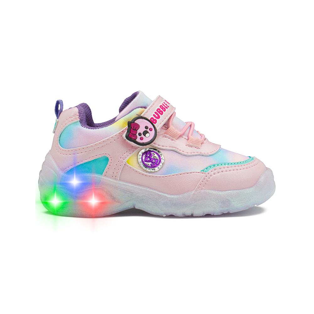 Foto 8 pulgar | Tenis Luces Niña Bubble Gummers  Emogi Moda Colo Rosa Rosa