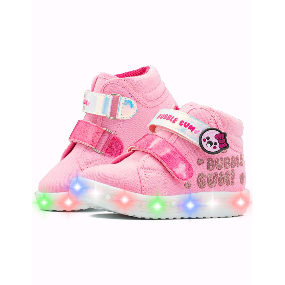 Foto 2 pulgar | Tenis Bota Luces Led Bubble Gummers Niña Remy Rosa 12-17 Rosa