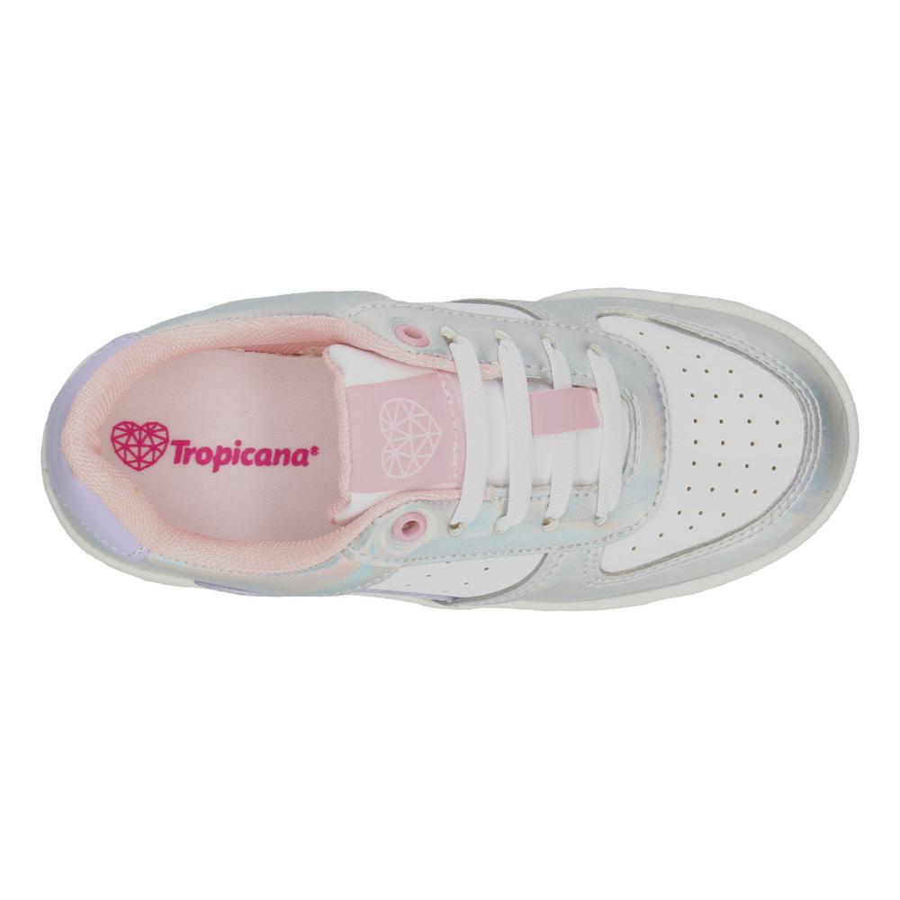 Foto 8 pulgar | Tenis Tropicana Plateado Para Niña [tro1320] Blanco