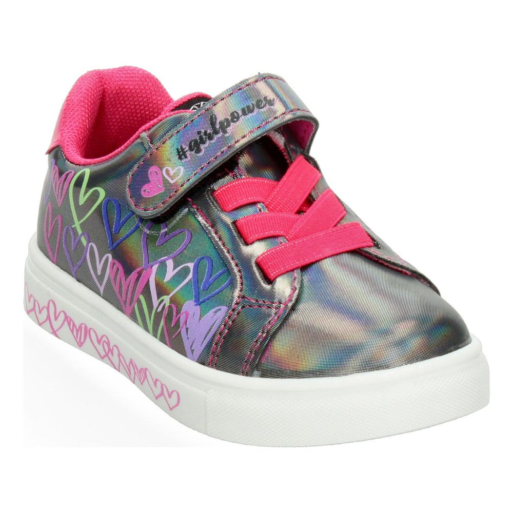 Foto 2 | Tenis Tropicana Plateado Con Corazones Para Niña [tro1399] Multicolor