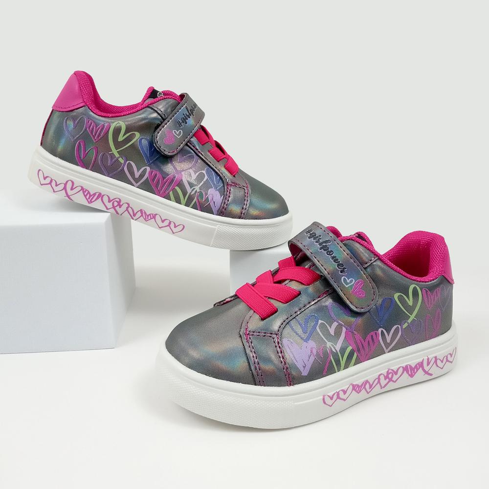 Foto 7 | Tenis Tropicana Plateado Con Corazones Para Niña [tro1399] Multicolor