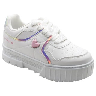 Foto 2 | Tenis Exterior Piel Vegana Color Blanco Para Niña De Rbcollection
