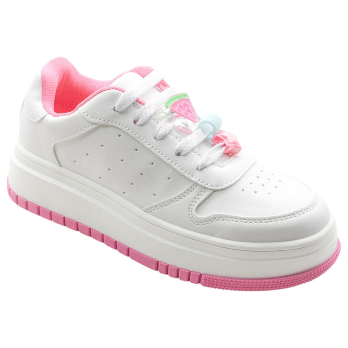 Tenis Exterior Piel Color Blanco Para Niña De Rbcollection