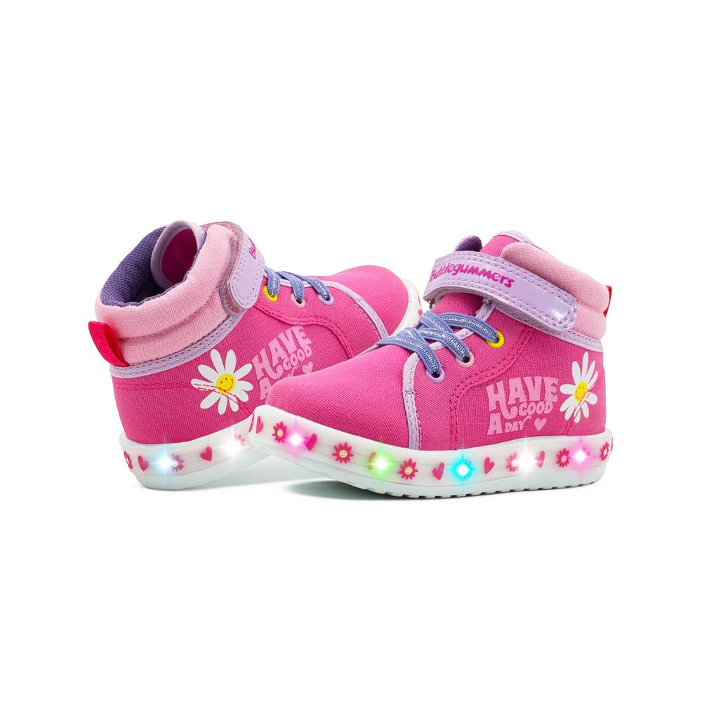 Foto 3 pulgar | Tenis Niña Bubble Gummers Tamesis Luces Velcro Casual 12-17 Fucsia