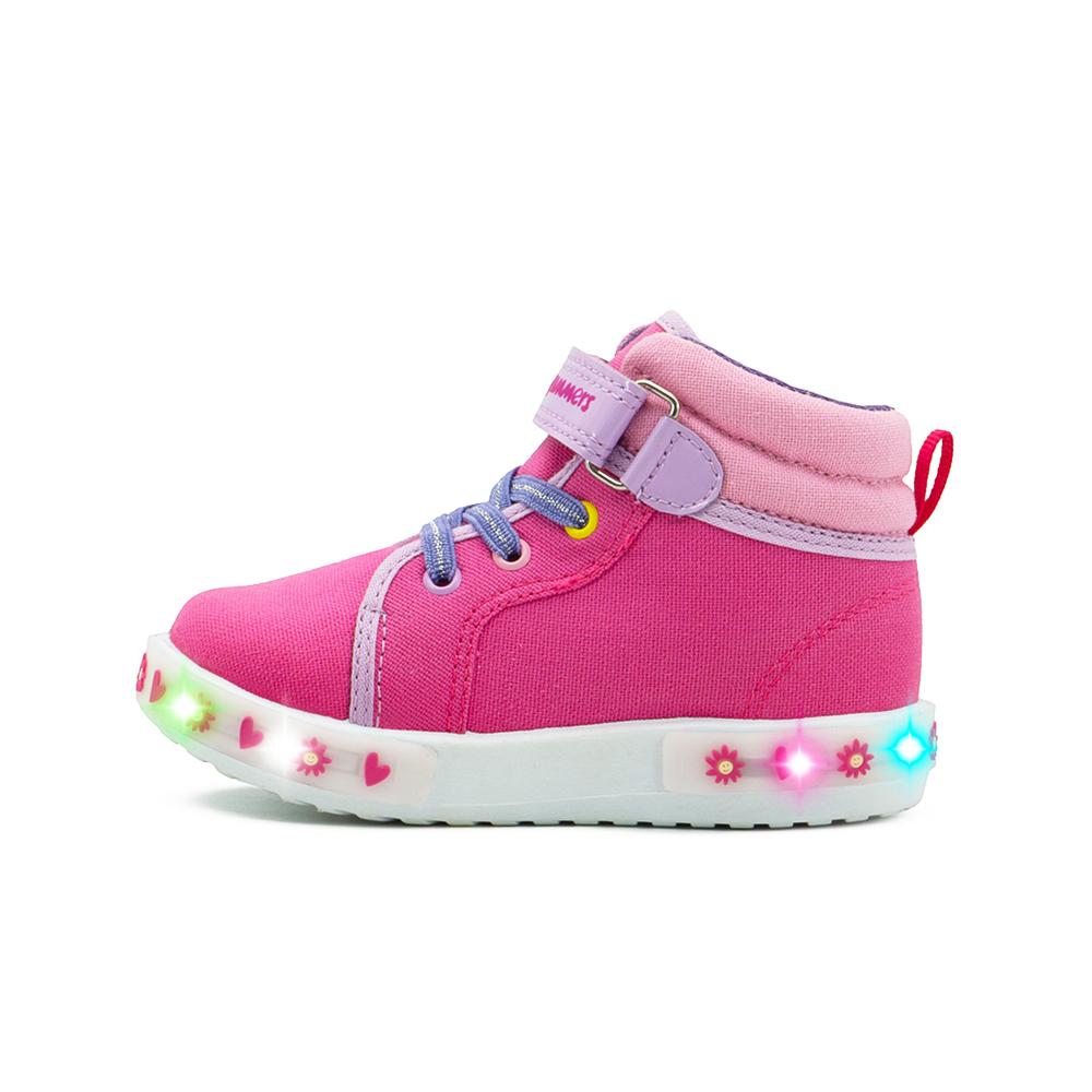Foto 7 pulgar | Tenis Niña Bubble Gummers Tamesis Luces Velcro Casual 12-17 Fucsia