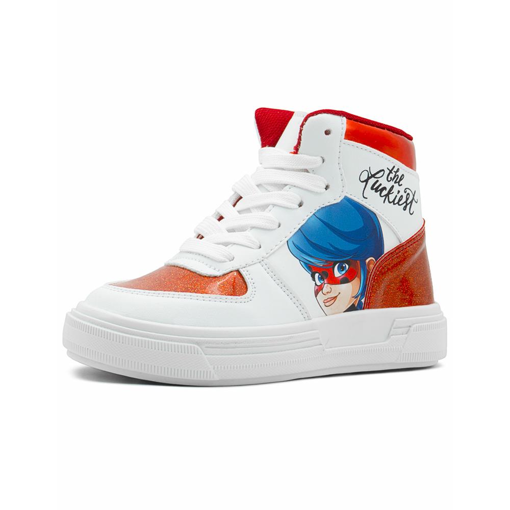 Foto 5 pulgar | Tenis Bota Yuyin Para Niña Miraculous Ladybug Antiderrapante Blanco