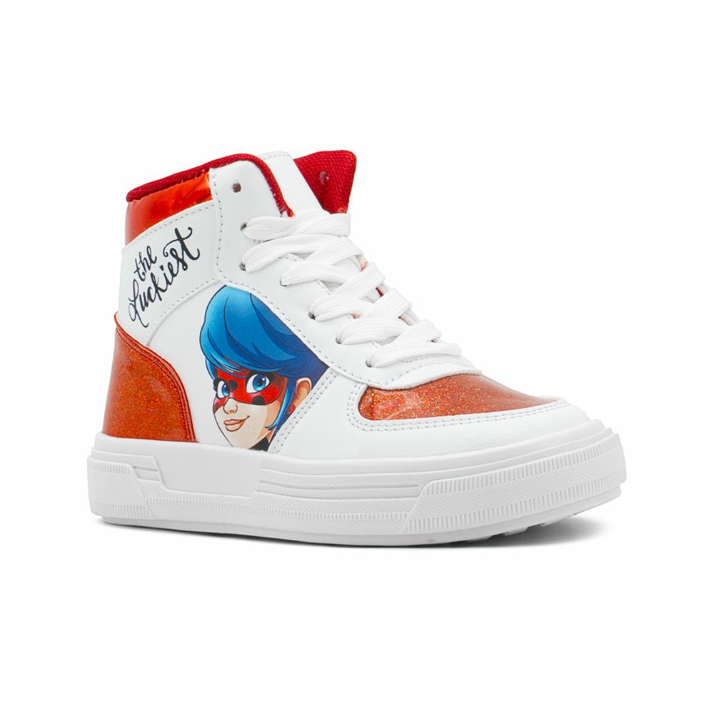 Foto 6 pulgar | Tenis Bota Yuyin Para Niña Miraculous Ladybug Antiderrapante Blanco