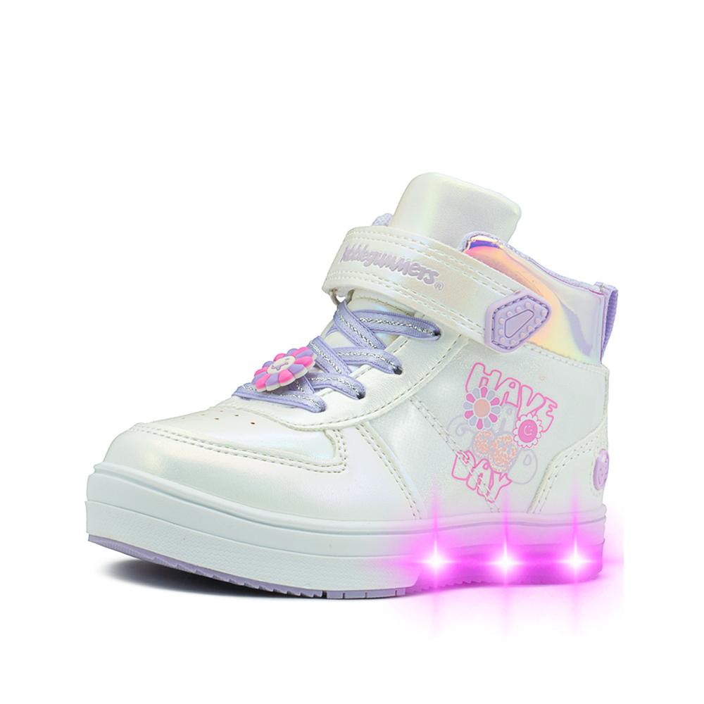 Foto 5 pulgar | Tenis Bota Bubble Gummers Para Niña Con Luces Thalia Blanco Blanco