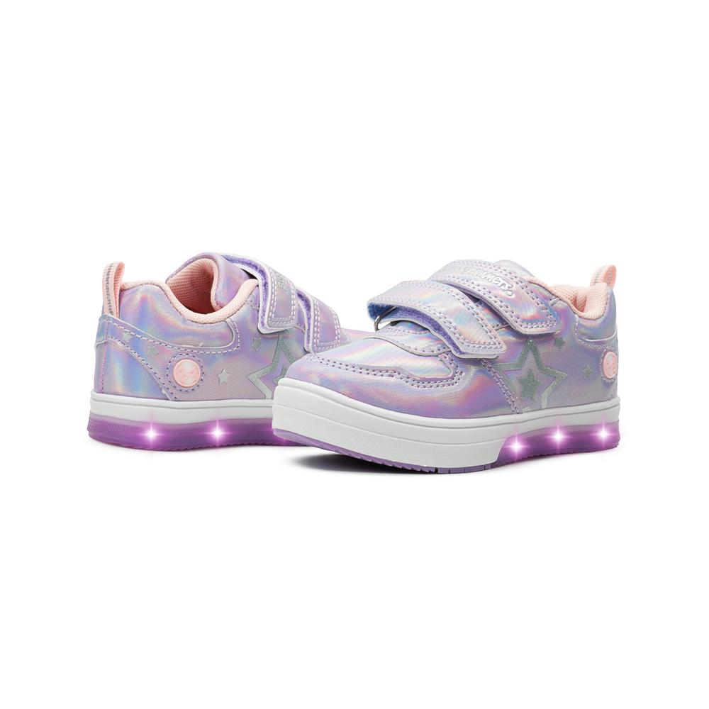 Foto 4 pulgar | Tenis Luces Niña Bubble Gummers Sowi Moda Color Lila 15-21 Lila