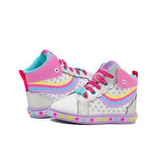 Foto 2 | Tenis Botita Niña Bubble Gummers Bota Arcoiris Blanco Lila Blanco