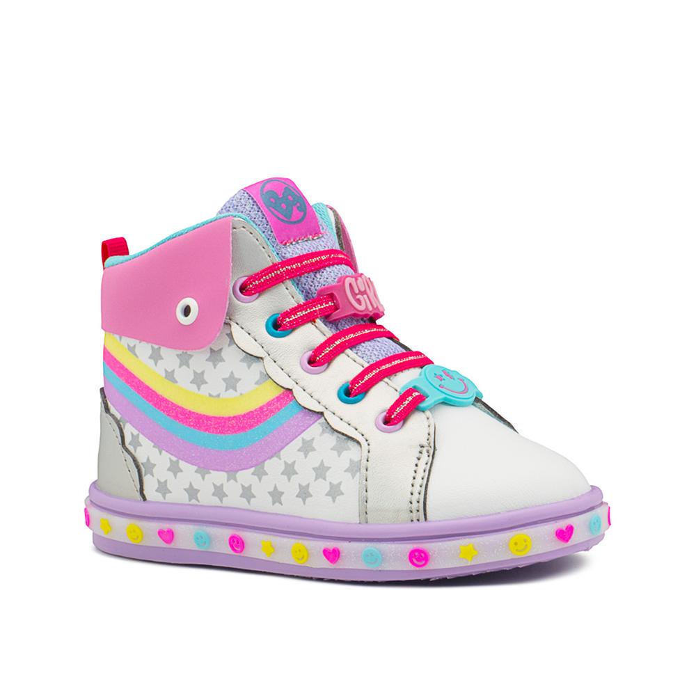 Foto 6 pulgar | Tenis Botita Niña Bubble Gummers  Bota Arcoiris Blanco Lila Blanco