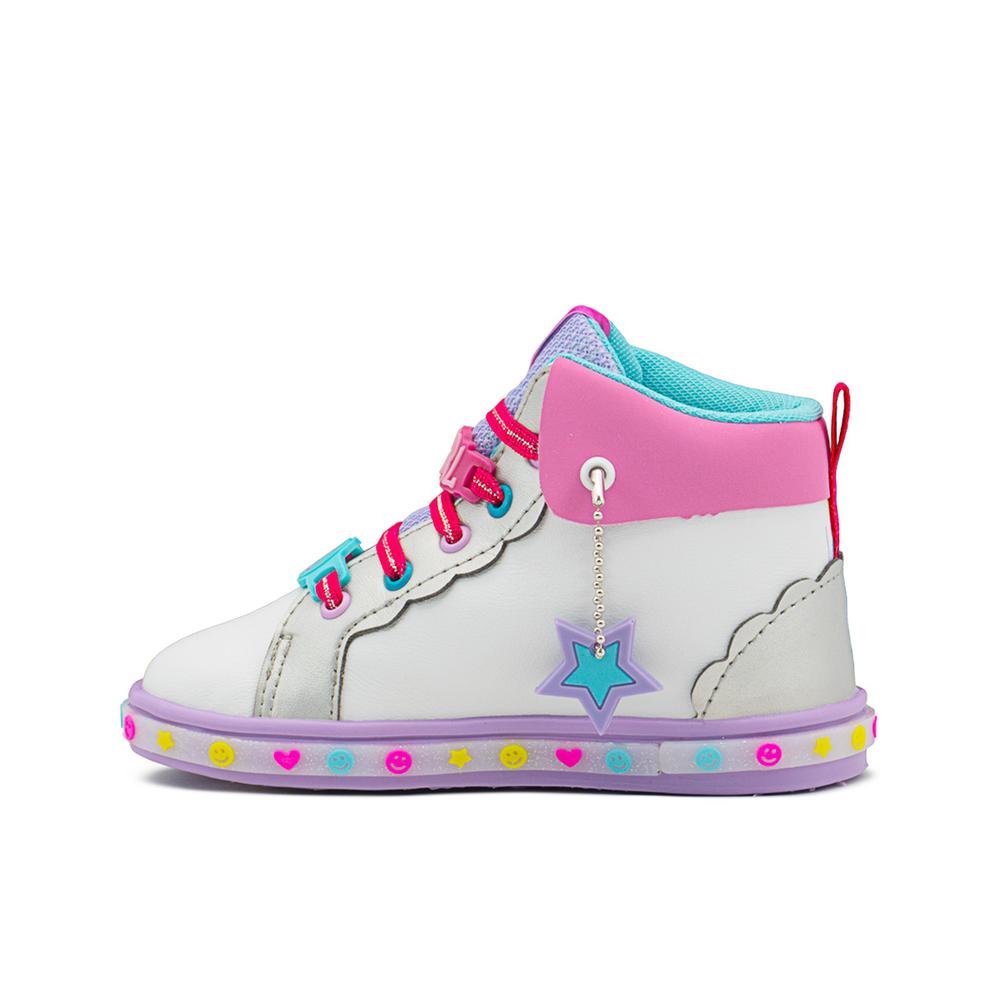 Foto 7 pulgar | Tenis Botita Niña Bubble Gummers  Bota Arcoiris Blanco Lila Blanco