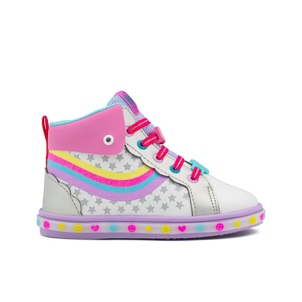 Foto 8 pulgar | Tenis Botita Niña Bubble Gummers  Bota Arcoiris Blanco Lila Blanco