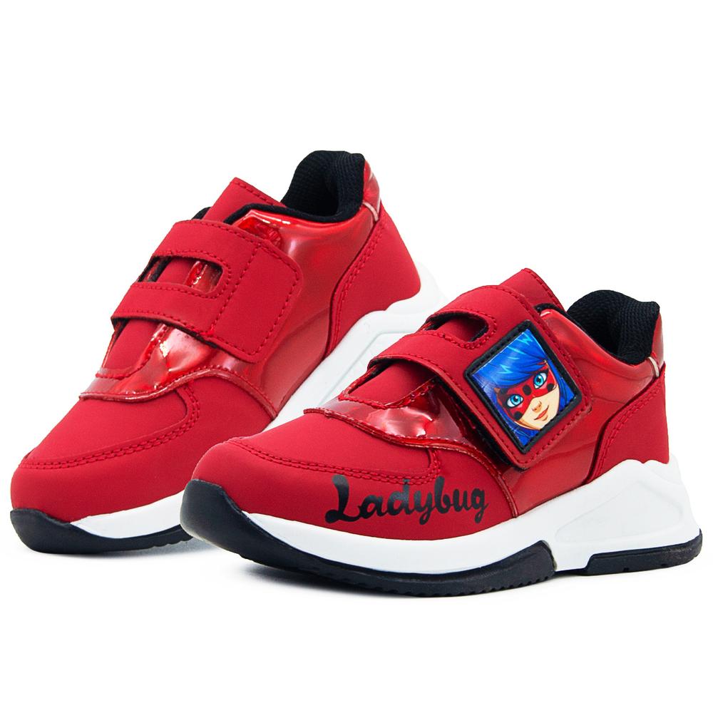 Foto 1 | Tenis De Lady Bug Para Niña Marinette Miraculous Velcro Rojo