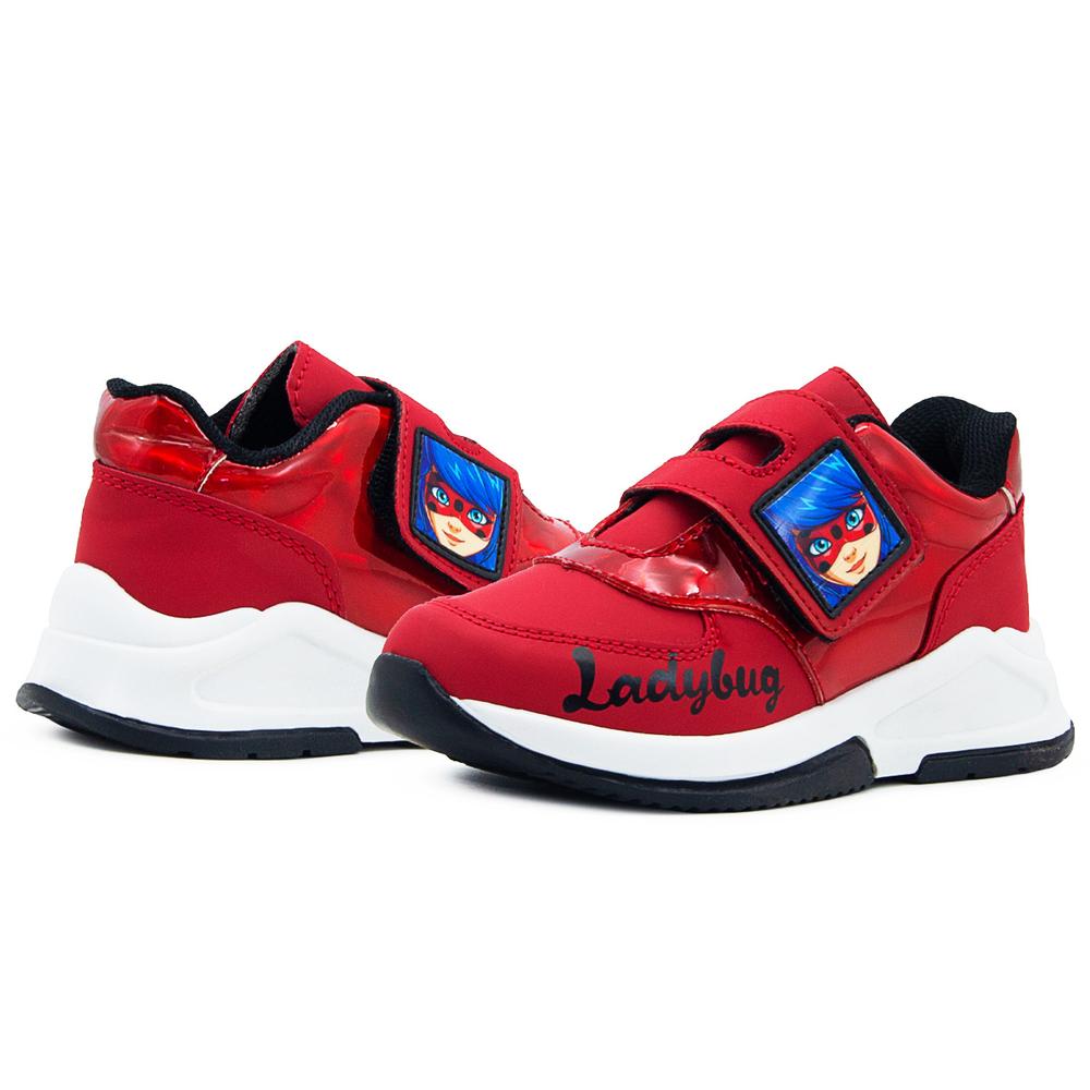 Foto 2 | Tenis De Lady Bug Para Niña Marinette Miraculous Velcro Rojo