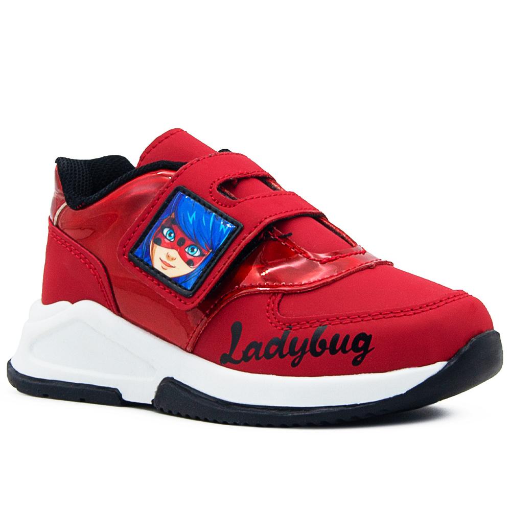 Foto 4 pulgar | Tenis De Lady Bug Para Niña Marinette Miraculous Velcro Rojo
