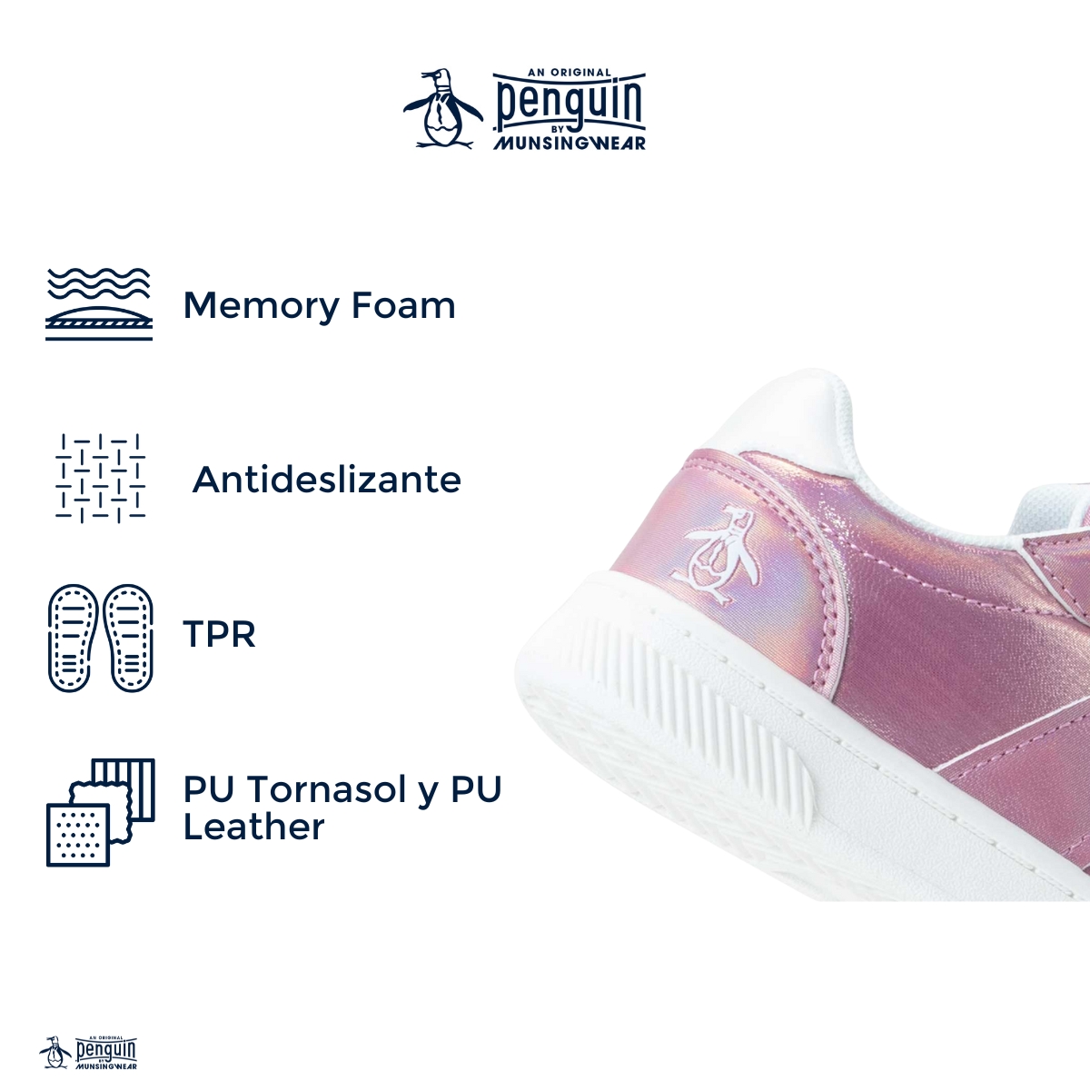 Foto 4 | Tenis Original Penguin Style Dona Rosa Tornasol Para Niña