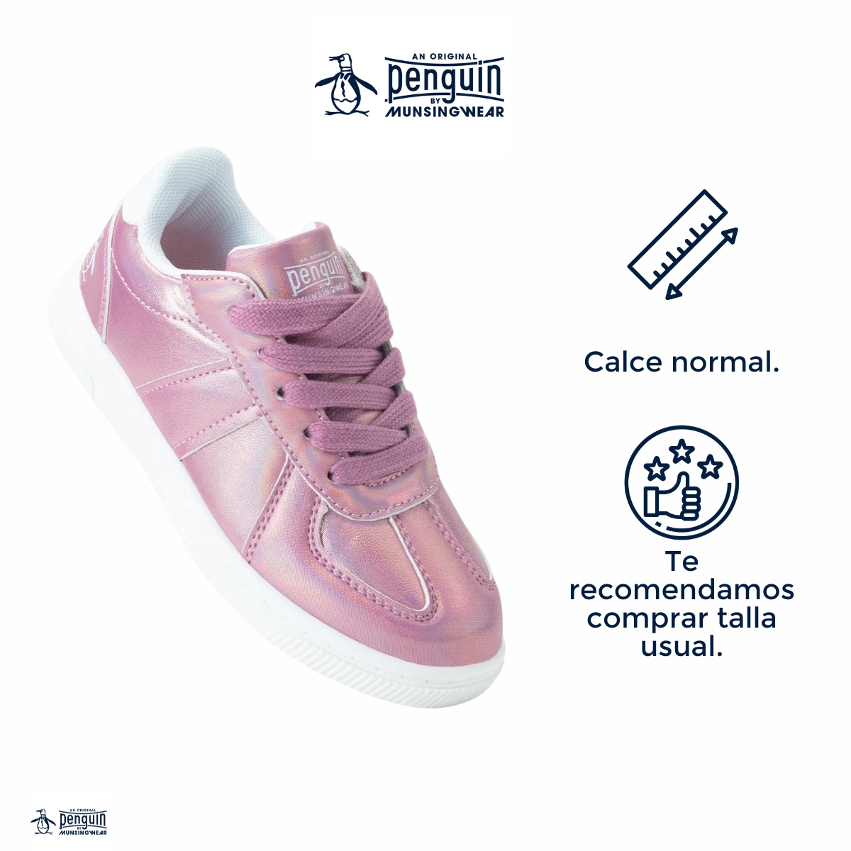 Foto 6 pulgar | Tenis Original Penguin Style Dona Rosa Tornasol Para Niña