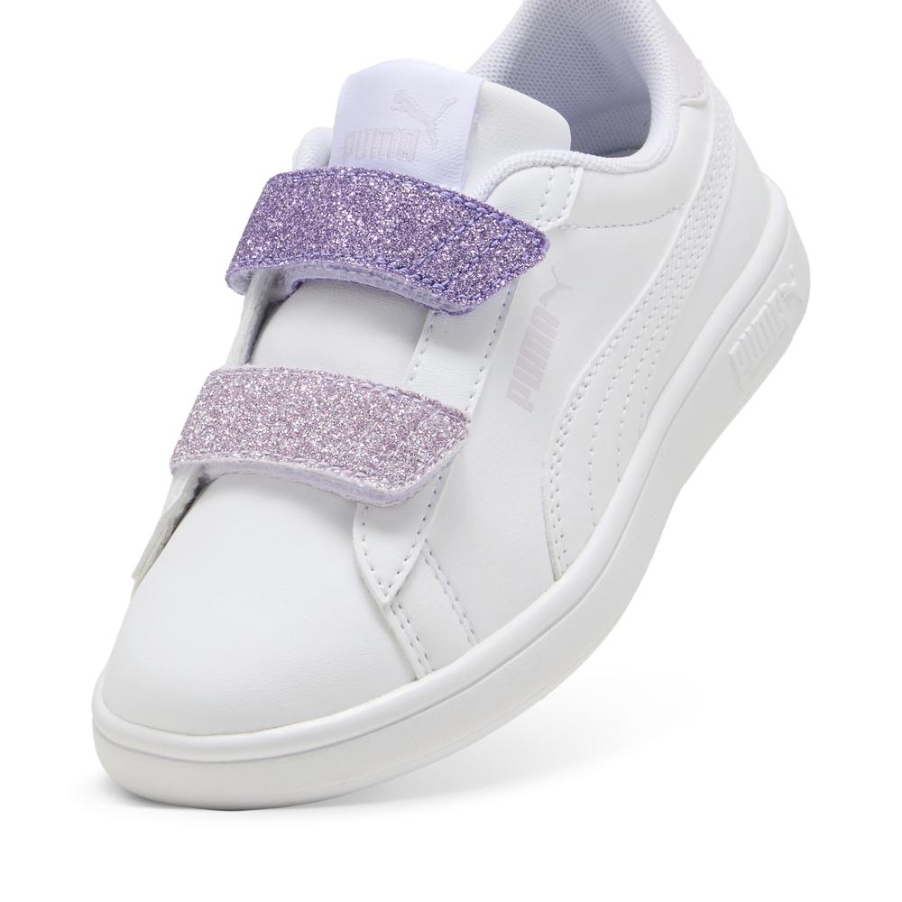 Foto 5 pulgar | Tenis Puma Smash 3.0 L Glitter Para Niña Blanco