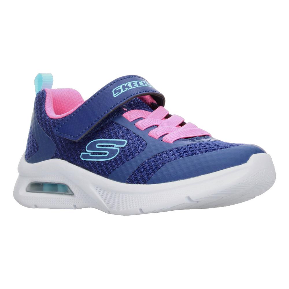 Foto 3 pulgar | Tenis Niña Skechers Color Azul Marino Velcro Ajustable Rosa