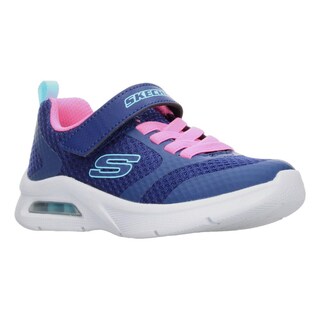 Foto 2 | Tenis Niña Skechers Color Azul Marino Velcro Ajustable Rosa