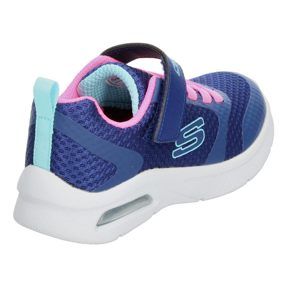 Foto 4 pulgar | Tenis Niña Skechers Color Azul Marino Velcro Ajustable Rosa