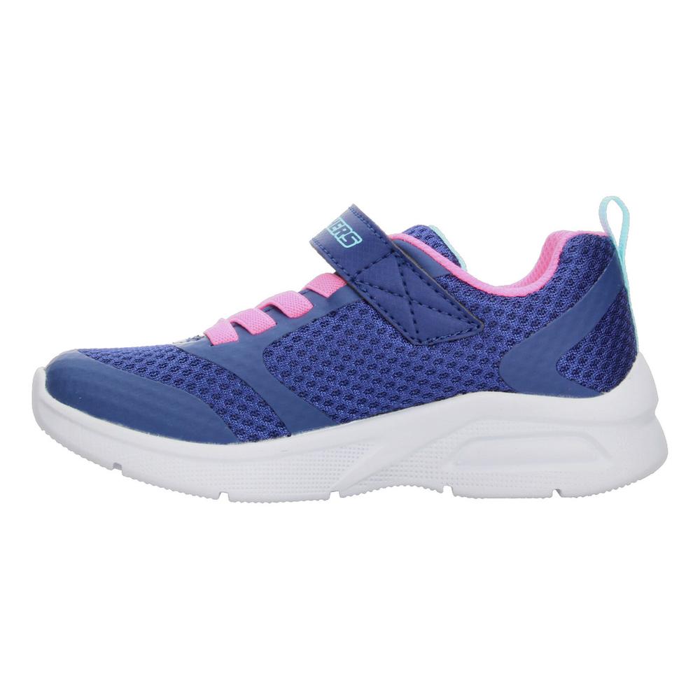 Foto 6 pulgar | Tenis Niña Skechers Color Azul Marino Velcro Ajustable Rosa