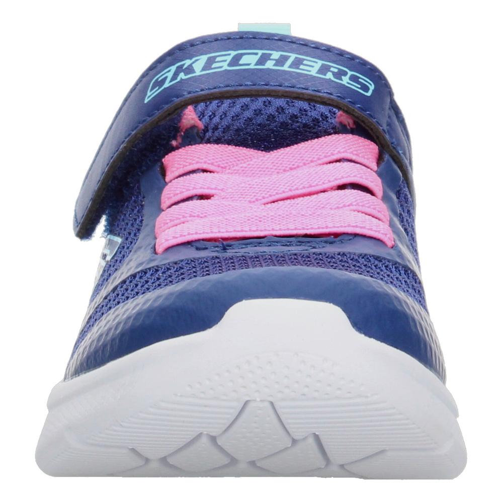 Foto 7 pulgar | Tenis Niña Skechers Color Azul Marino Velcro Ajustable Rosa