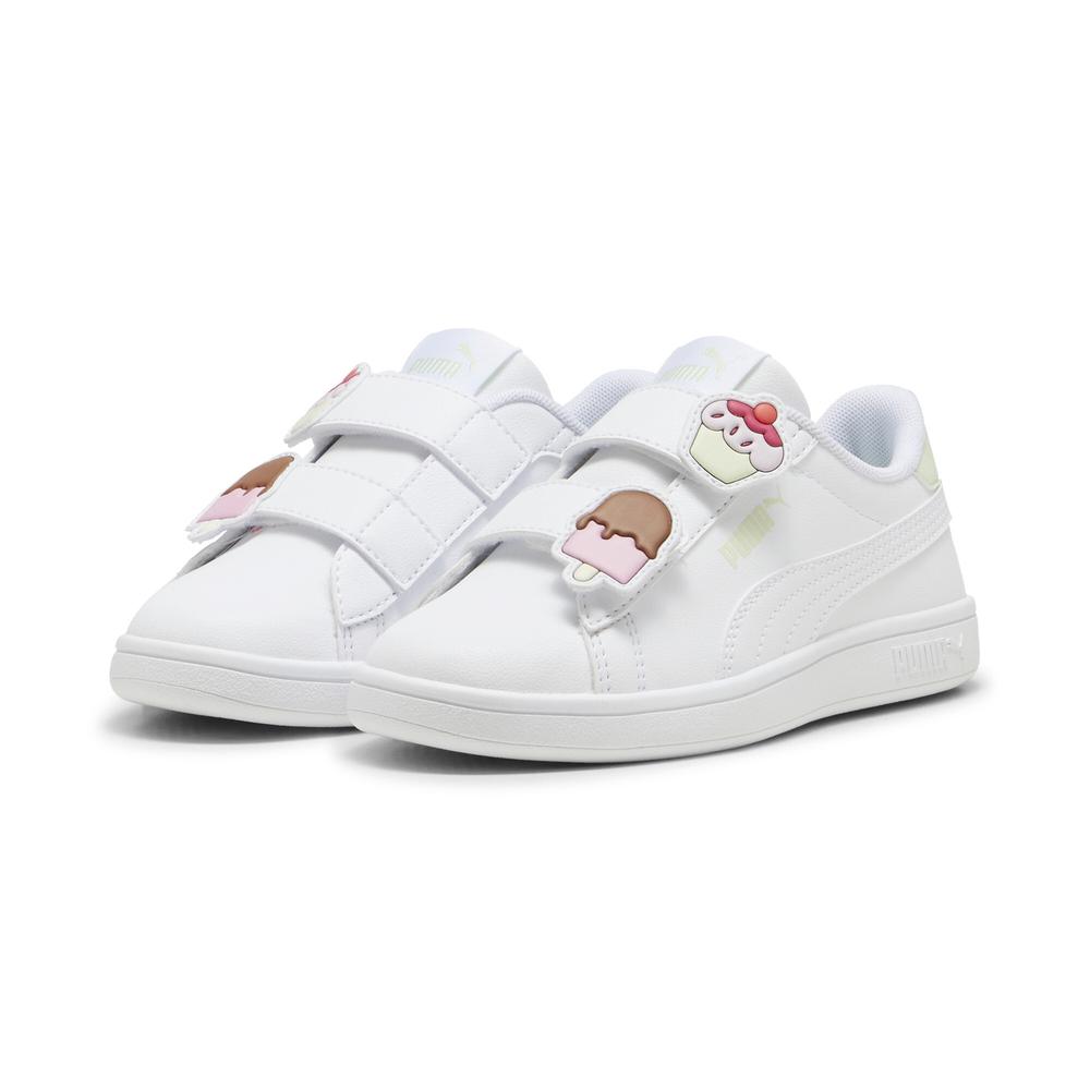 Foto 4 pulgar | Tenis Puma Smash 3.0 Badges V Ps Infantil Para Niña Blanco