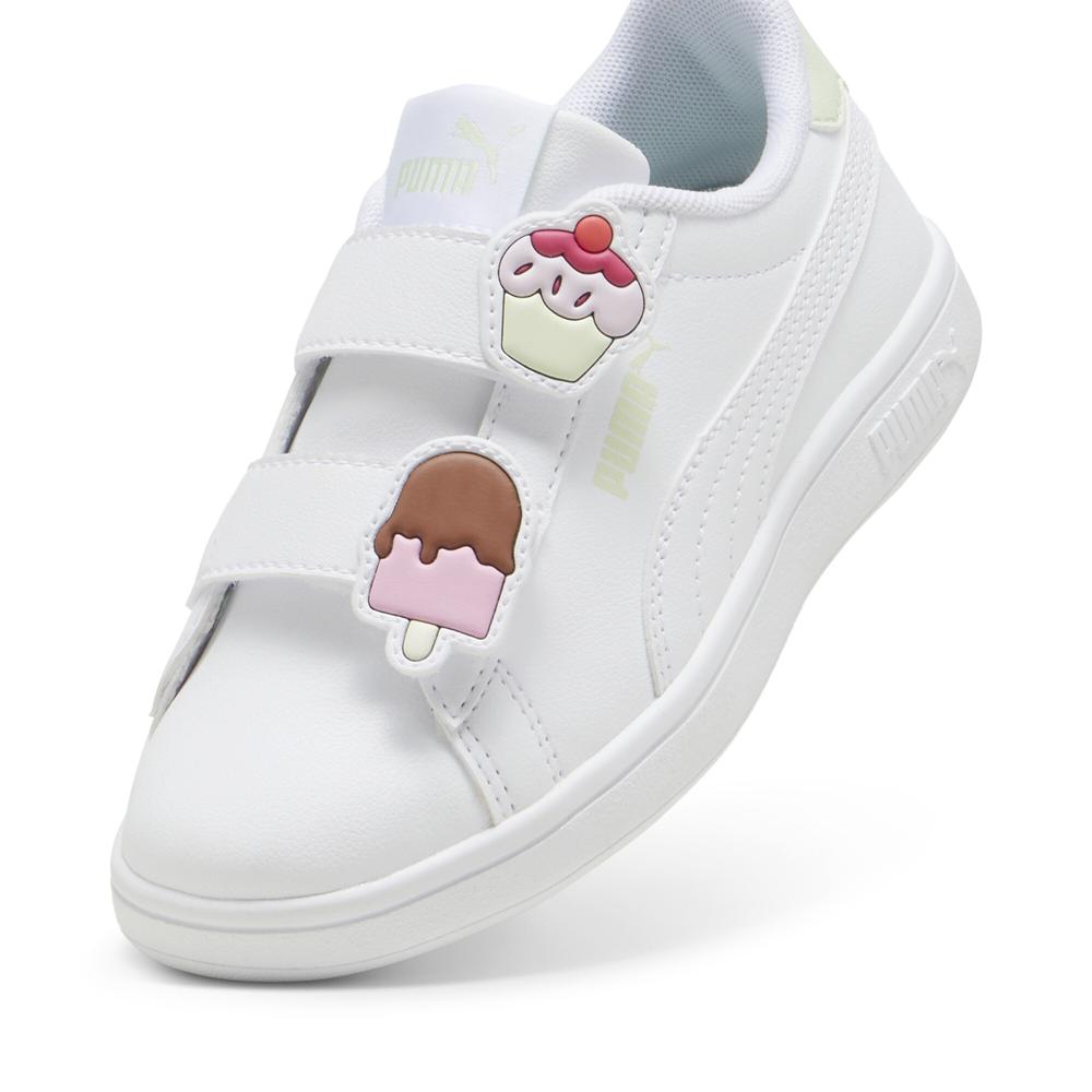 Foto 5 | Tenis Puma Smash 3.0 Badges V Ps Infantil Para Niña Blanco