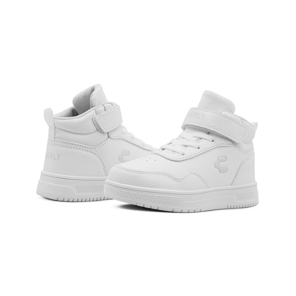 Foto 3 pulgar | Tenis Botín Niña Charly Blanco Velcro Antiderrapante Casual Blanco