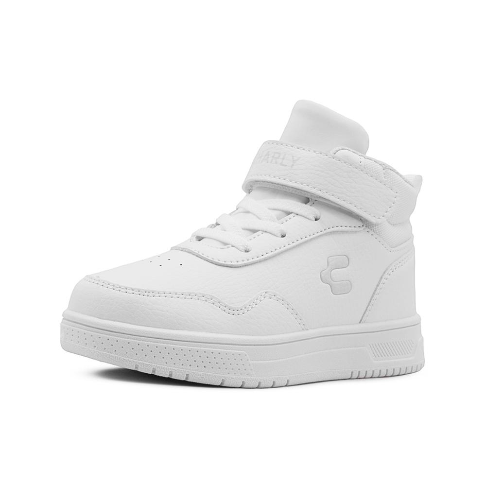 Foto 4 pulgar | Tenis Botín Niña Charly Blanco Velcro Antiderrapante Casual Blanco
