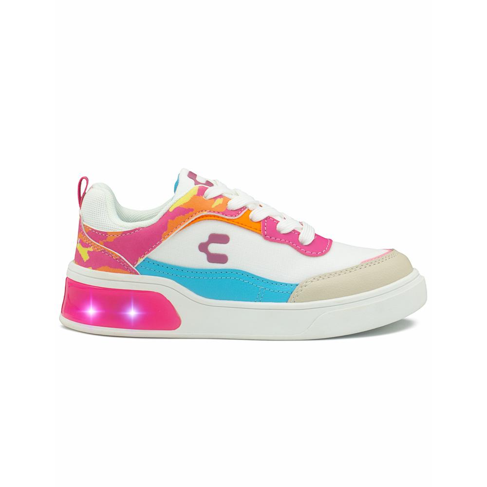 Foto 2 pulgar | Tenis Charly Con Luces Para Niña Suela Antiderrapante Confort Multicolor Rosa