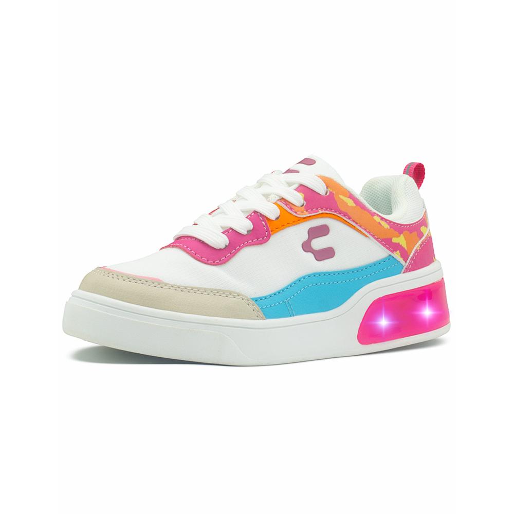 Foto 5 pulgar | Tenis Charly Con Luces Para Niña Suela Antiderrapante Confort Multicolor Rosa