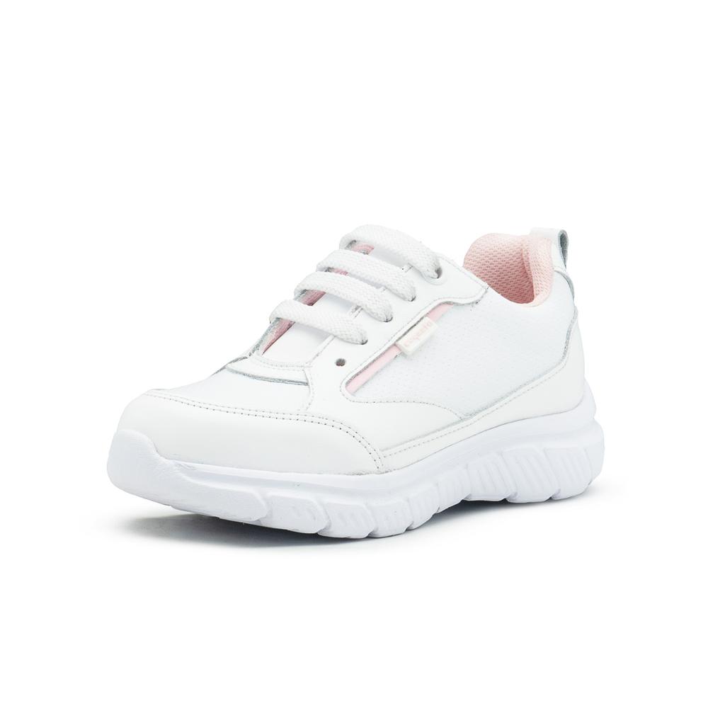 Foto 5 pulgar | Tenis Escolar Para Niña Deportivo Coqueta Con Antiderrapante Blanco