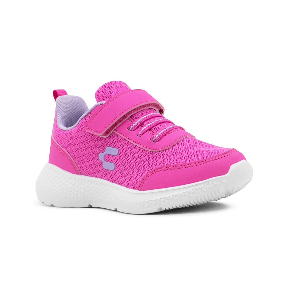 Foto 5 pulgar | Charly Niña Tenis Velcro Deportivo Antiderrapante Fiusha Blanco