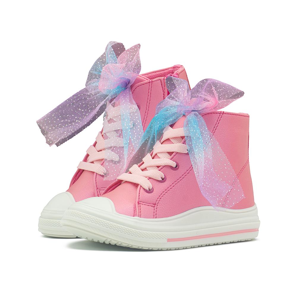 Foto 3 pulgar | Tenis Bota Con Plataforma Bambino Para Niñas Urbano Casual Rosa