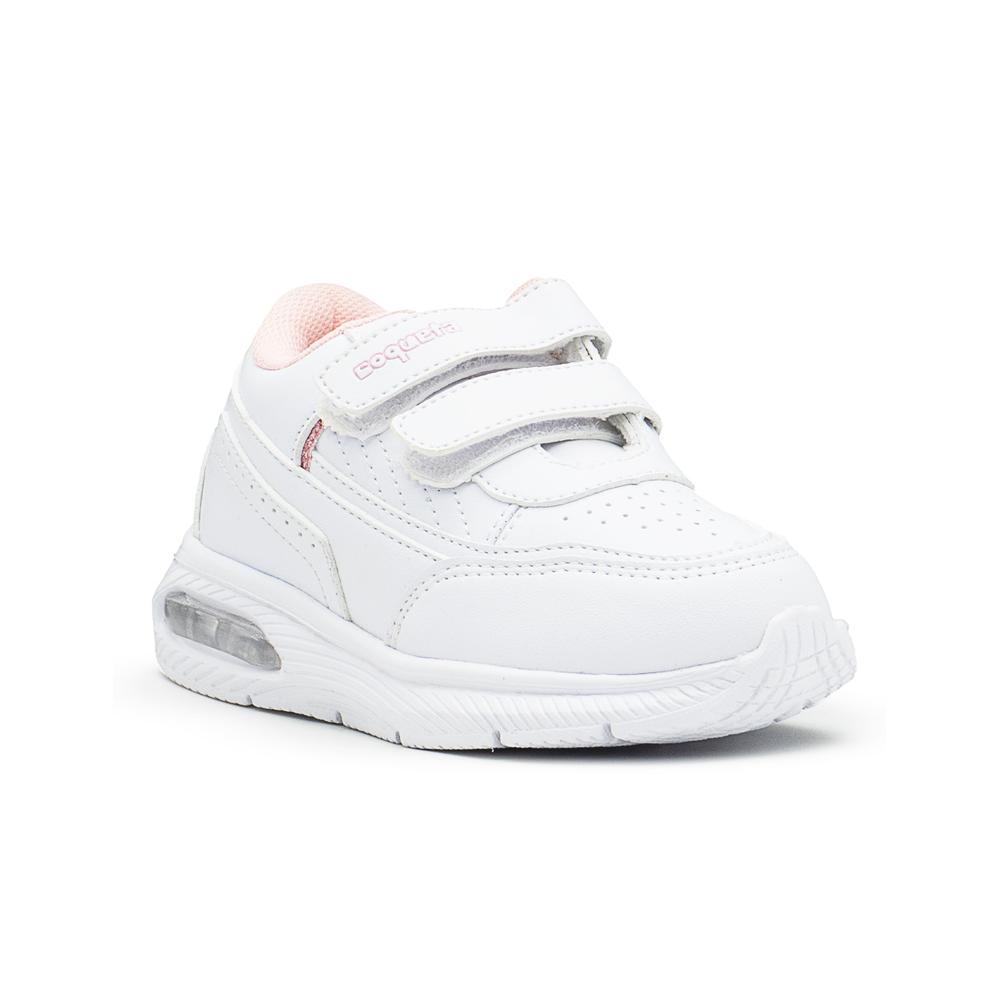 Foto 5 | Tenis Escolar Para Niña Coqueta Valvula Antiderrapante Blanco