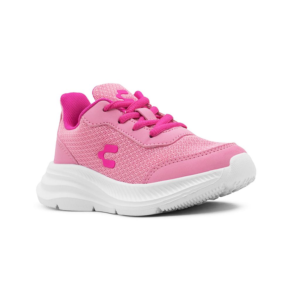 Foto 5 pulgar | Charly Tenis Niña Textil Casual Rosa/blanco Antiderrapante Rosa