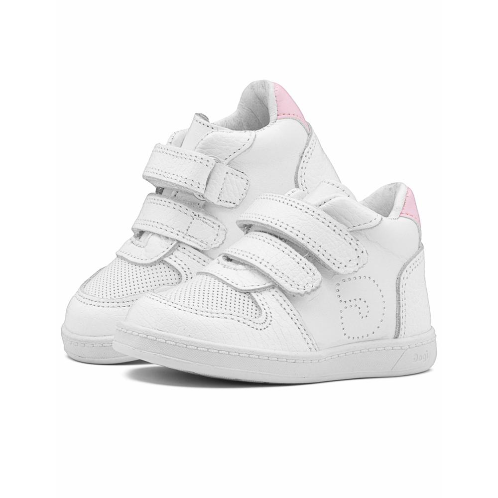 Foto 3 pulgar | Tenis Bota Dogi Para Niña Soporte Arco 100%piel Antiderrapante Blanco