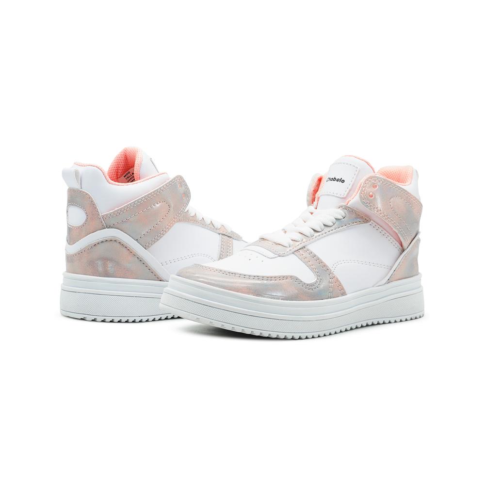 Foto 3 pulgar | Tenis Para Niña Chabelo Escolar Bota Blanco Antideslizantes Rosa Claro