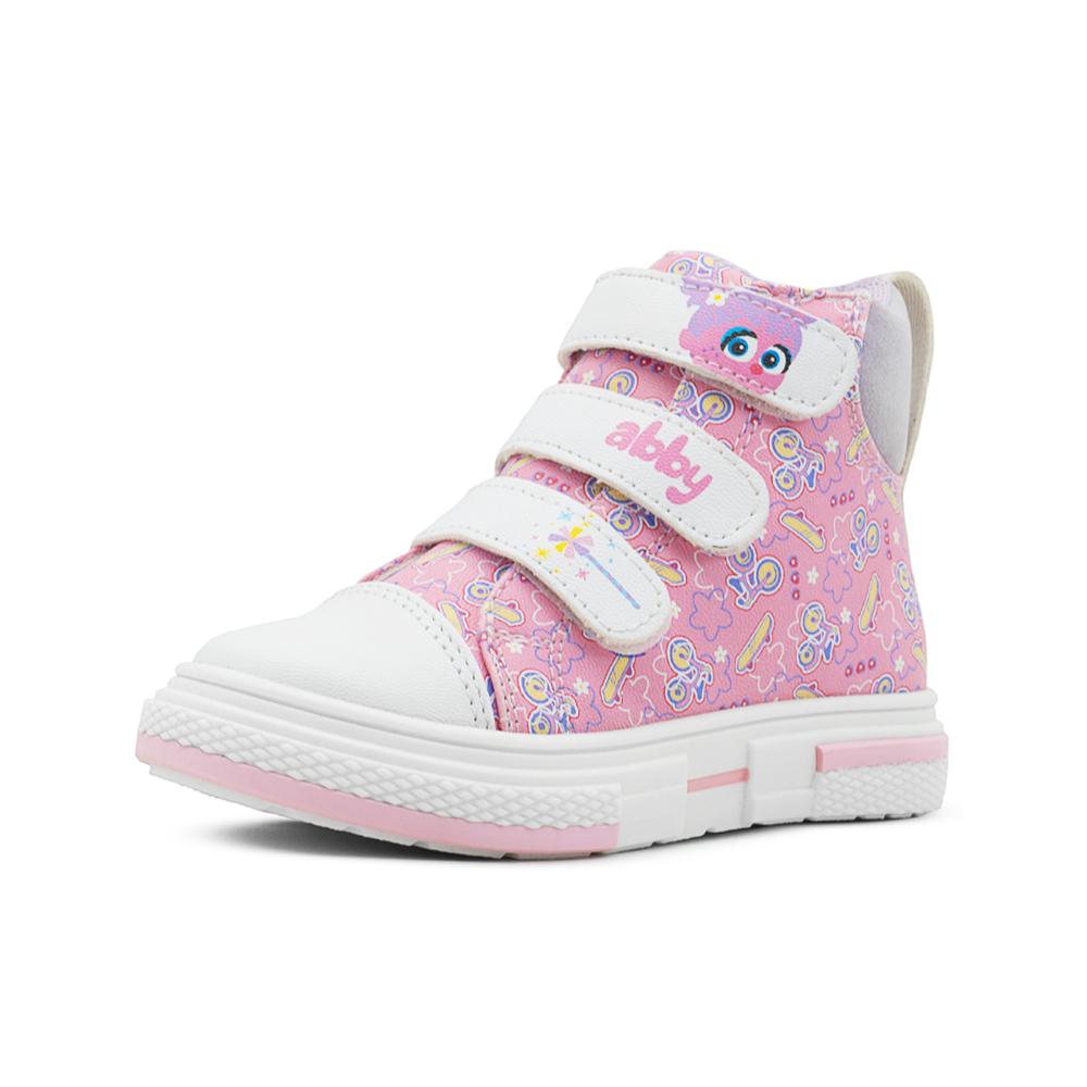 Foto 4 pulgar | Tenis Bota Casual Para Niña Plaza Sesamo Abby Florecitas Rosa