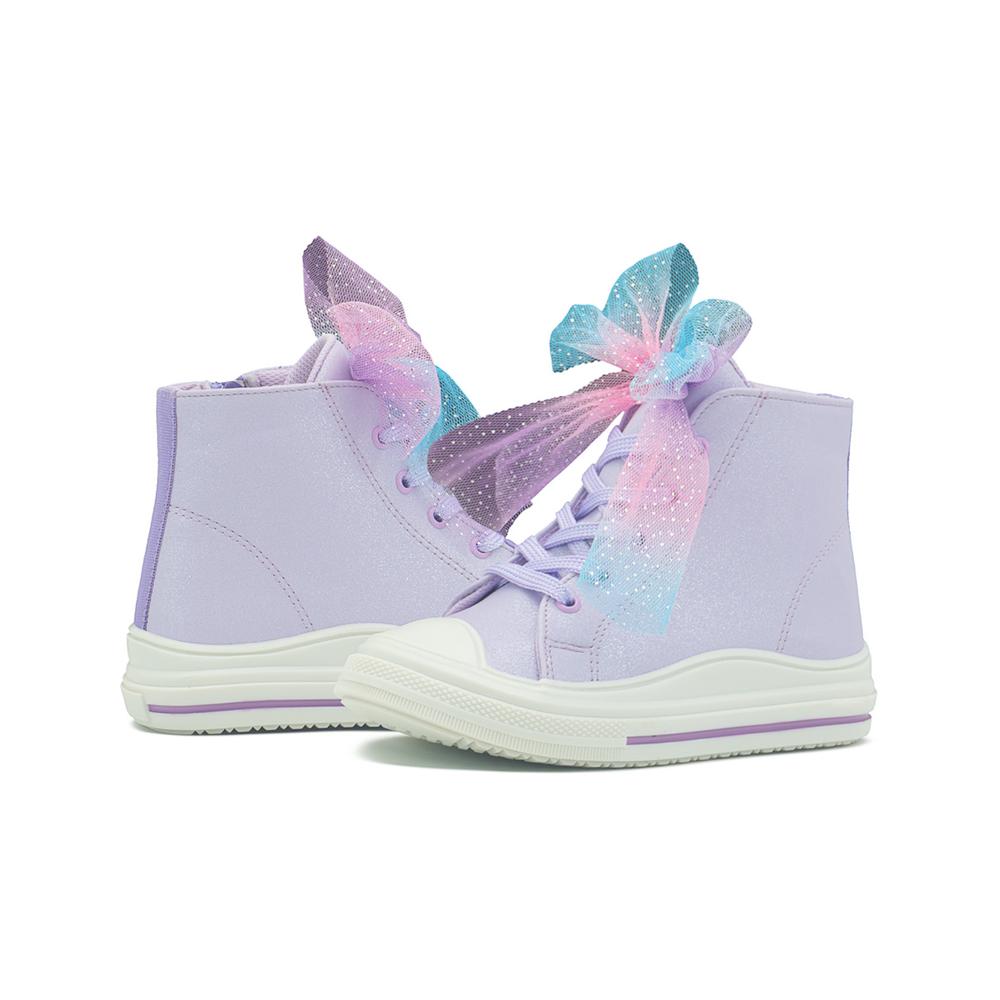 Foto 3 | Tenis Bota Bambino Para Niña Plataforma Antiderrapante Lila Lavanda
