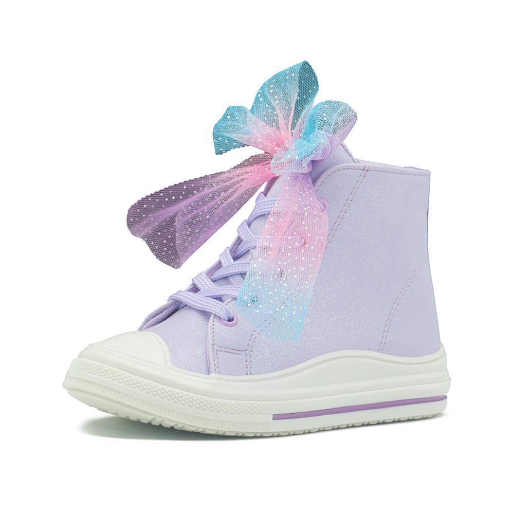 Foto 5 pulgar | Tenis Bota Bambino Para Niña Plataforma Antiderrapante Lila Lavanda