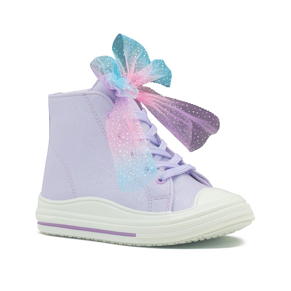 Foto 5 | Tenis Bota Bambino Para Niña Plataforma Antiderrapante Lila Lavanda