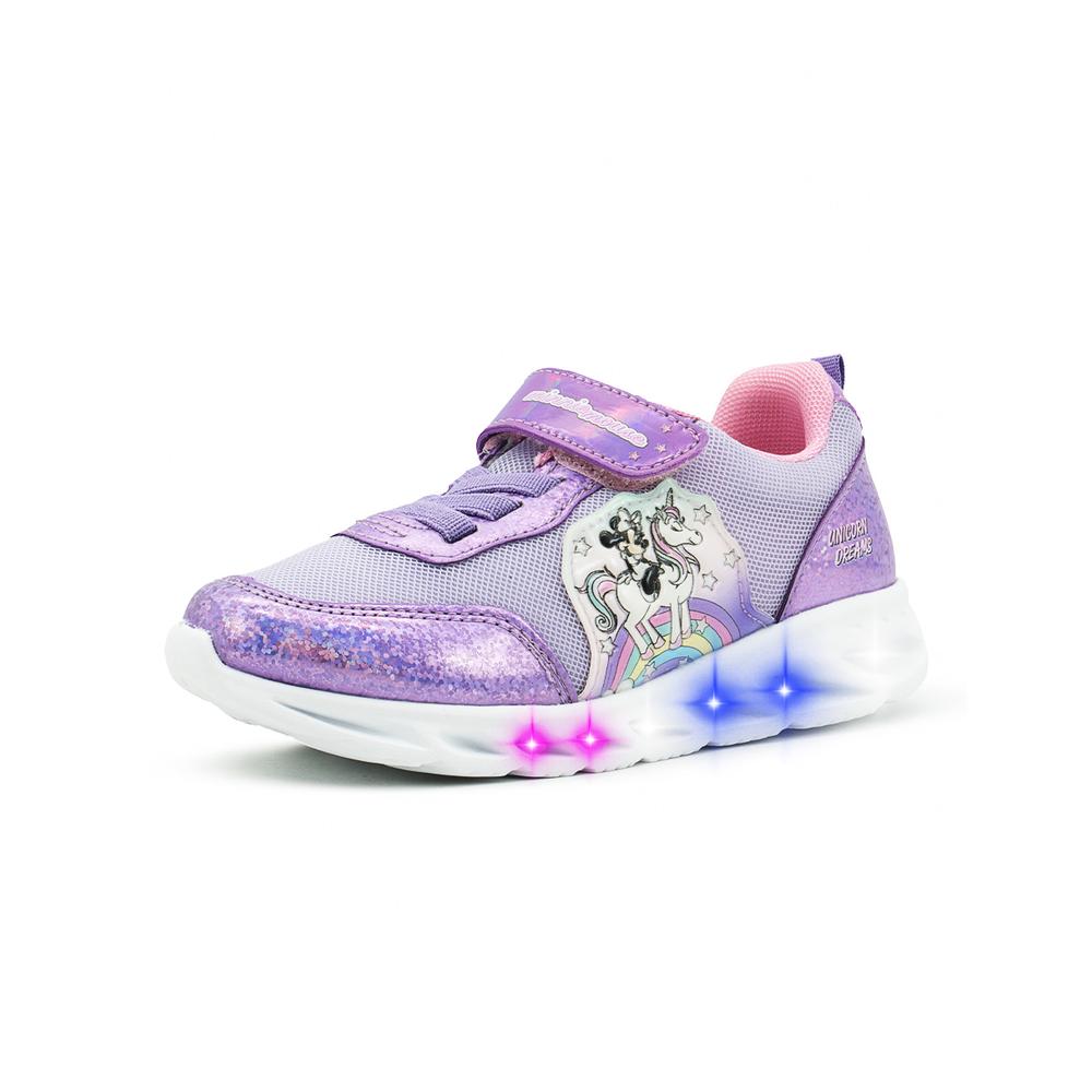 Foto 4 pulgar | Tenis Para Niña Luces Disney  Minnie Mouse Unicornio 15-21.5 Lavanda