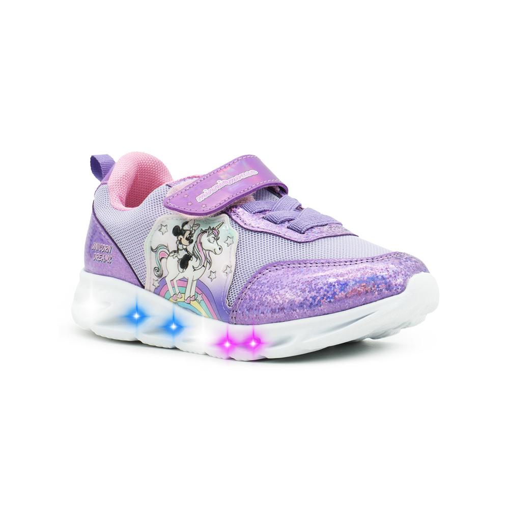 Foto 5 pulgar | Tenis Para Niña Luces Disney  Minnie Mouse Unicornio 15-21.5 Lavanda