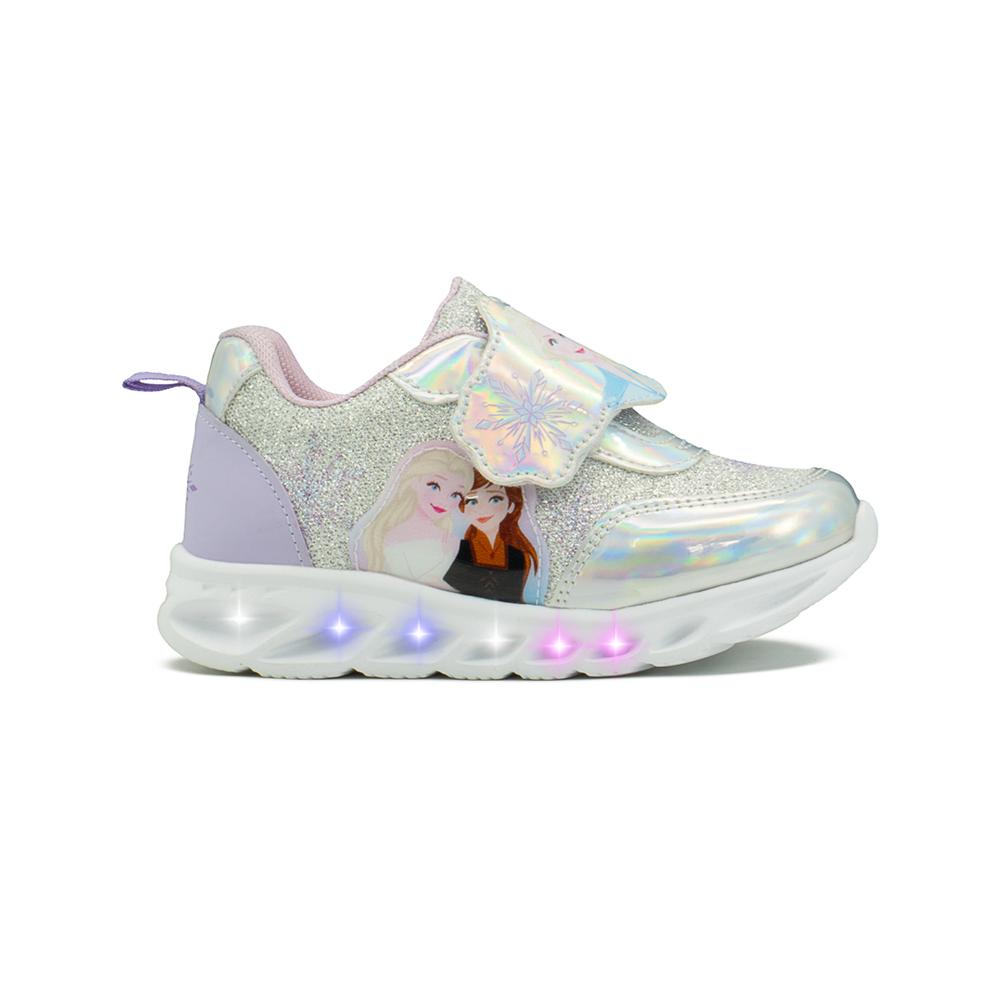 Tenis Con Luces Tropicana Para Niña Frozen Elsa Y Anna 15-21 Plateado