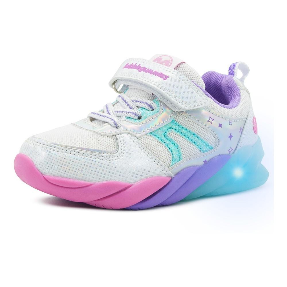 Foto 5 pulgar | Tenis Niña Bubble Gummers Importado Luces Led Plata/lila Plateado